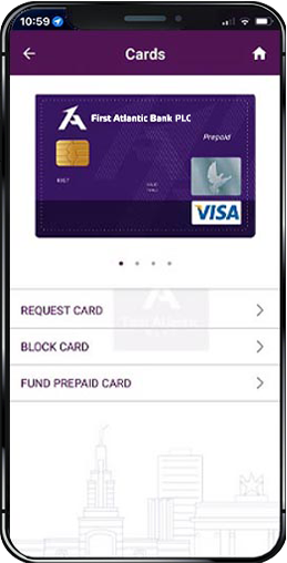 First Atlantic Bank PLC Mobile App - Cards